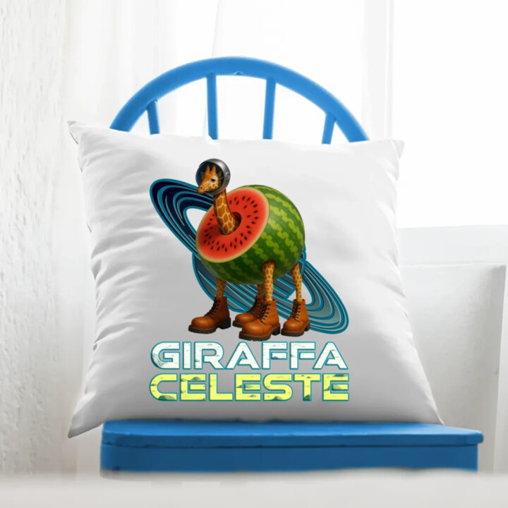 Giraffa celeste - Italian Brainrot - žirafa v melounu - polštář s potiskem