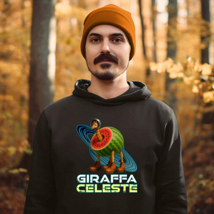 Giraffa celeste - Italian Brainrot - žirafa v melounu - pánská mikina s potiskem