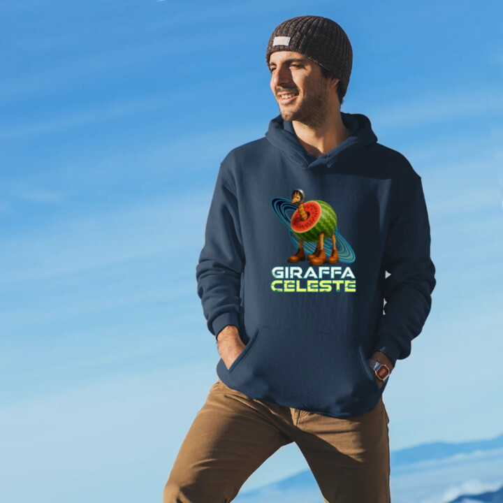 Giraffa celeste - Italian Brainrot - žirafa v melounu - pánská mikina s potiskem