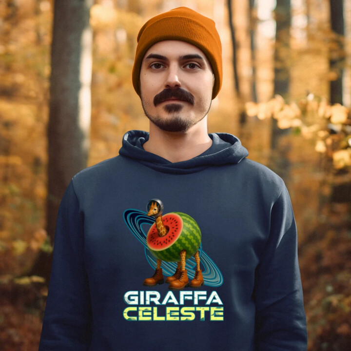 Giraffa celeste - Italian Brainrot - žirafa v melounu - pánská mikina s potiskem