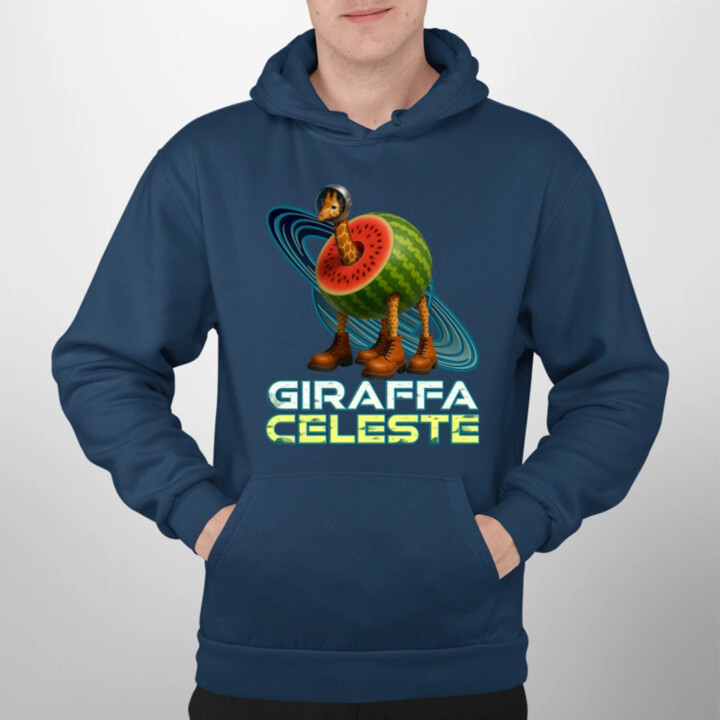 Giraffa celeste - Italian Brainrot - žirafa v melounu - pánská mikina s potiskem