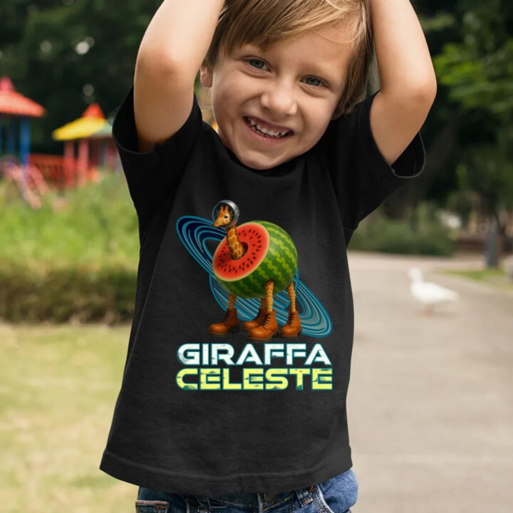 Giraffa celeste - Italian Brainrot - žirafa v melounu - dětské tričko s potiskem