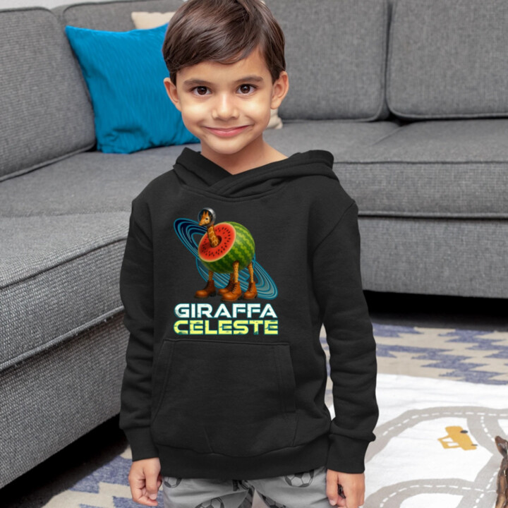 Giraffa celeste - Italian Brainrot - žirafa v melounu - dětská mikina s kapucí