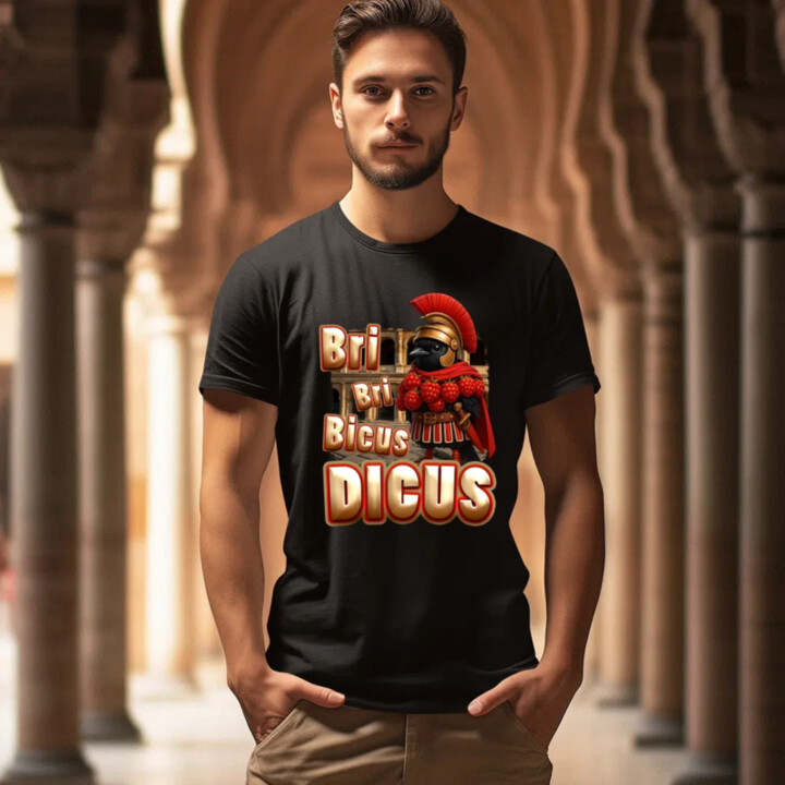 Bri Bri Bicus Dicus - pták s malinovým náhrdelníkem - Italian Brainrot  - pánské tričko s potiskem