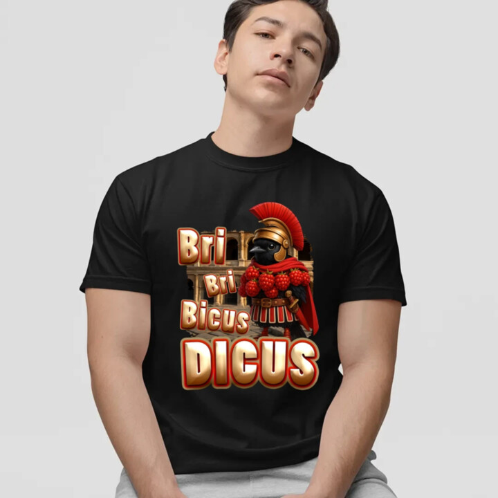 Bri Bri Bicus Dicus - pták s malinovým náhrdelníkem - Italian Brainrot  - pánské tričko s potiskem