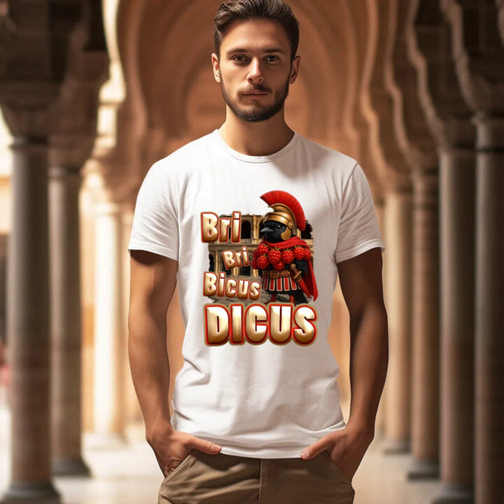 Bri Bri Bicus Dicus - pták s malinovým náhrdelníkem - Italian Brainrot  - pánské tričko s potiskem