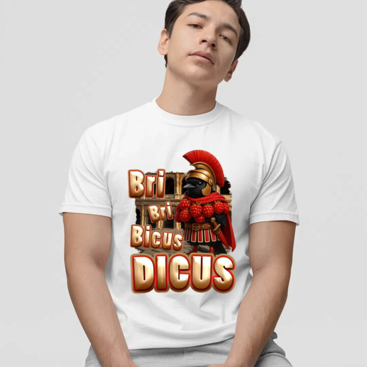 Bri Bri Bicus Dicus - pták s malinovým náhrdelníkem - Italian Brainrot  - pánské tričko s potiskem