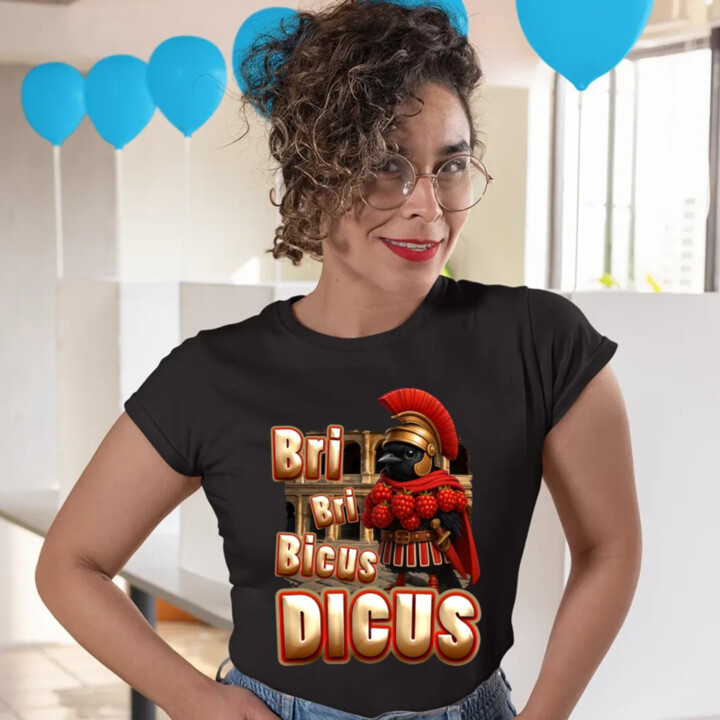 Bri Bri Bicus Dicus - pták s malinovým náhrdelníkem - Italian Brainrot   - dámské tričko s potiskem