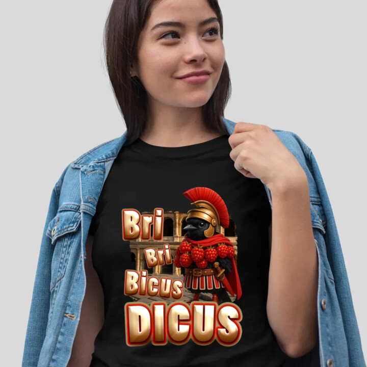 Bri Bri Bicus Dicus - pták s malinovým náhrdelníkem - Italian Brainrot   - dámské tričko s potiskem