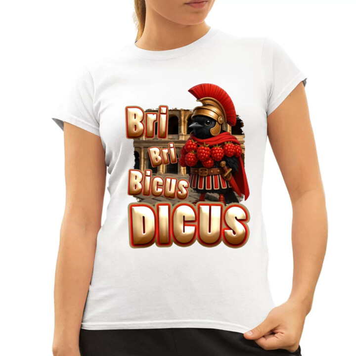 Bri Bri Bicus Dicus - pták s malinovým náhrdelníkem - Italian Brainrot   - dámské tričko s potiskem