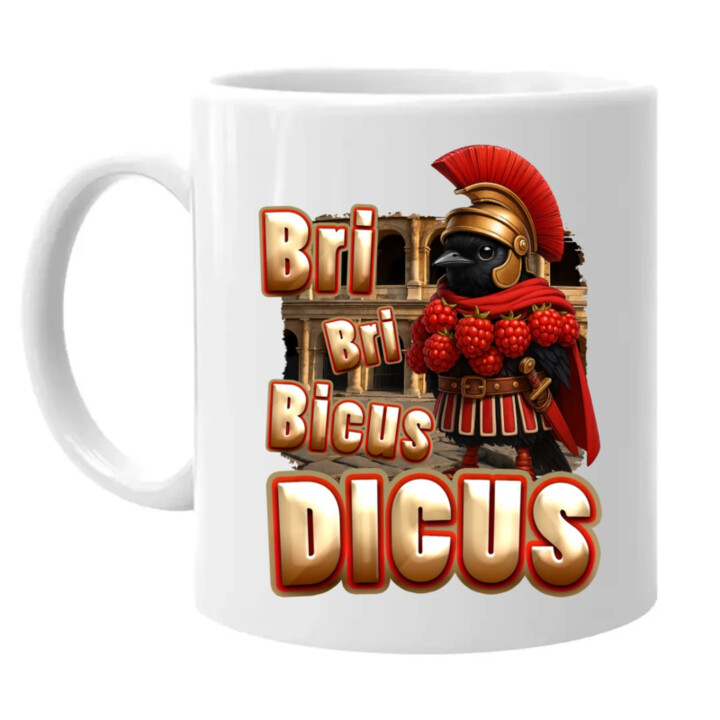 Bri Bri Bicus Dicus - pták s malinovým náhrdelníkem - Italian Brainrot  - hrnek s potiskem