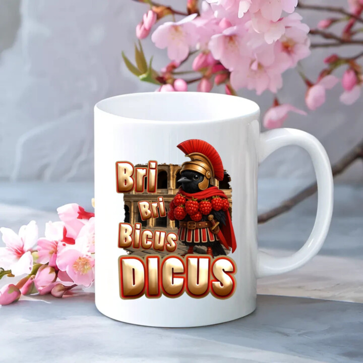 Bri Bri Bicus Dicus - pták s malinovým náhrdelníkem - Italian Brainrot  - hrnek s potiskem