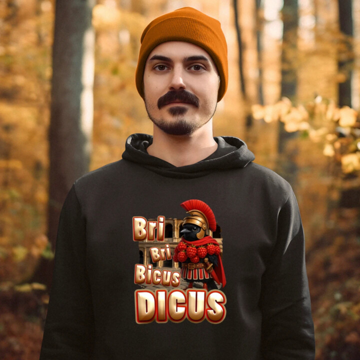 Bri Bri Bicus Dicus - pták s malinovým náhrdelníkem - Italian Brainrot  - pánská mikina s potiskem
