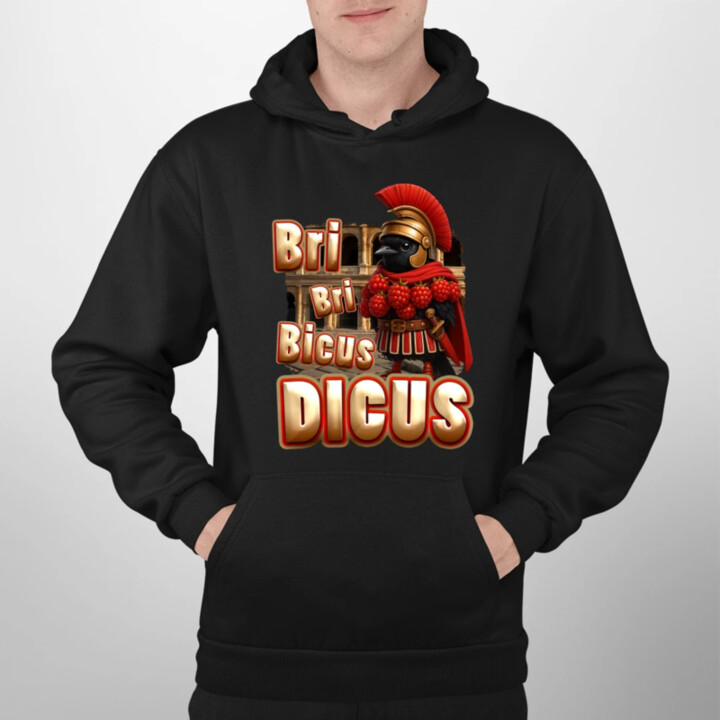 Bri Bri Bicus Dicus - pták s malinovým náhrdelníkem - Italian Brainrot  - pánská mikina s potiskem