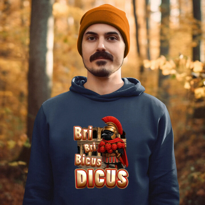Bri Bri Bicus Dicus - pták s malinovým náhrdelníkem - Italian Brainrot  - pánská mikina s potiskem