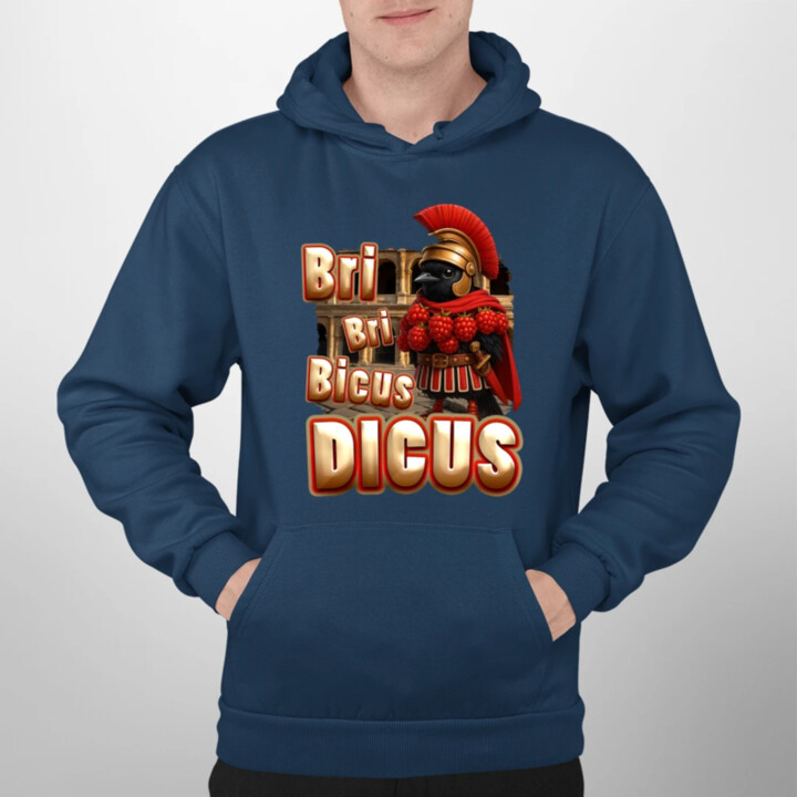 Bri Bri Bicus Dicus - pták s malinovým náhrdelníkem - Italian Brainrot  - pánská mikina s potiskem