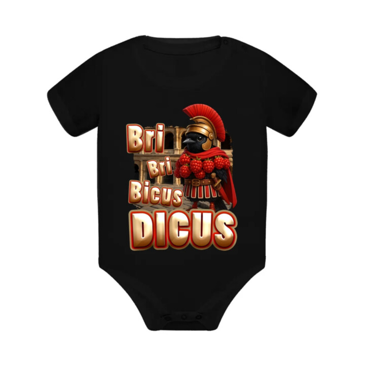 Bri Bri Bicus Dicus - pták s malinovým náhrdelníkem - Italian Brainrot  - dětské body s potiskem