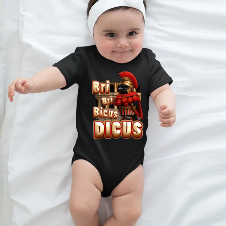 Bri Bri Bicus Dicus - pták s malinovým náhrdelníkem - Italian Brainrot  - dětské body s potiskem