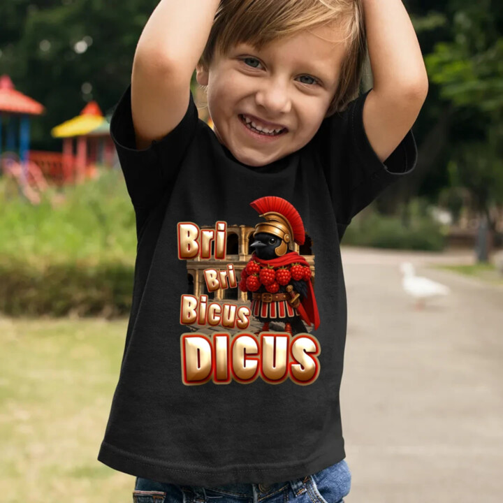 Bri Bri Bicus Dicus - pták s malinovým náhrdelníkem - Italian Brainrot  - dětské tričko s potiskem