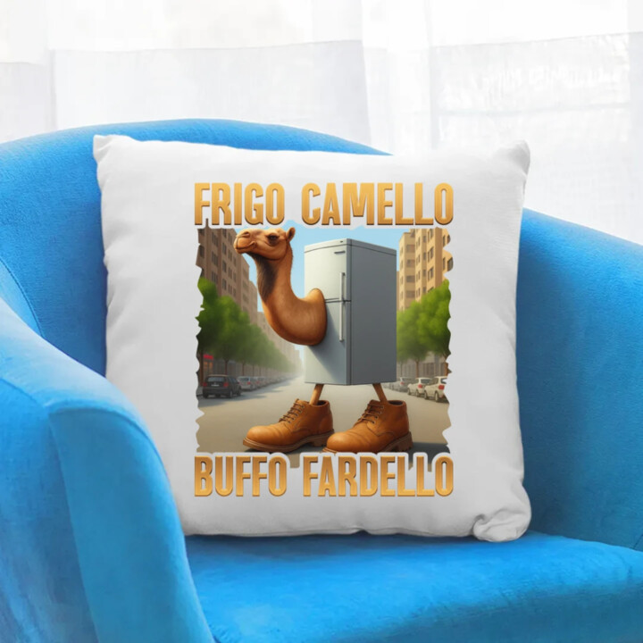 Frigo Camello Buffo Fardello - Italian Brainrot - velbloud lednička - polštář s potiskem