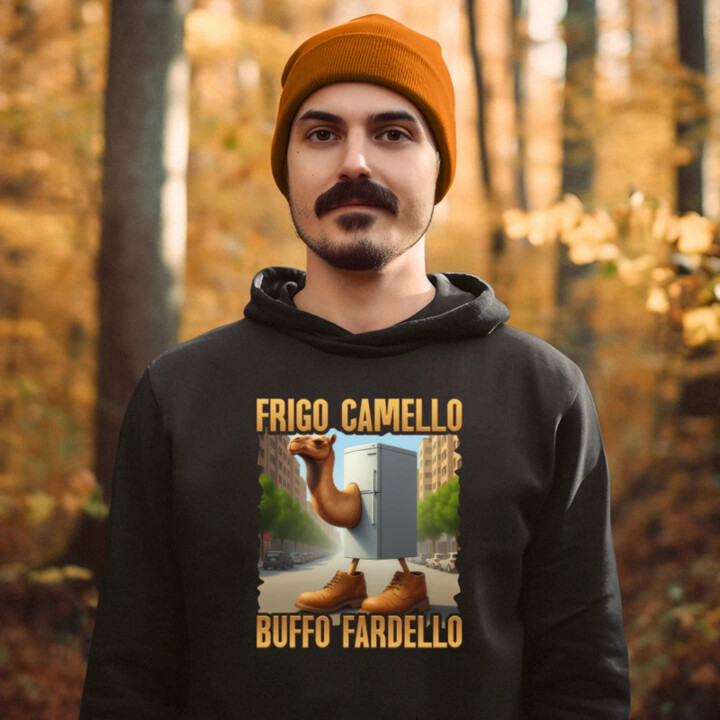 Frigo Camello Buffo Fardello - Italian Brainrot - velbloud lednička - pánská mikina s potiskem