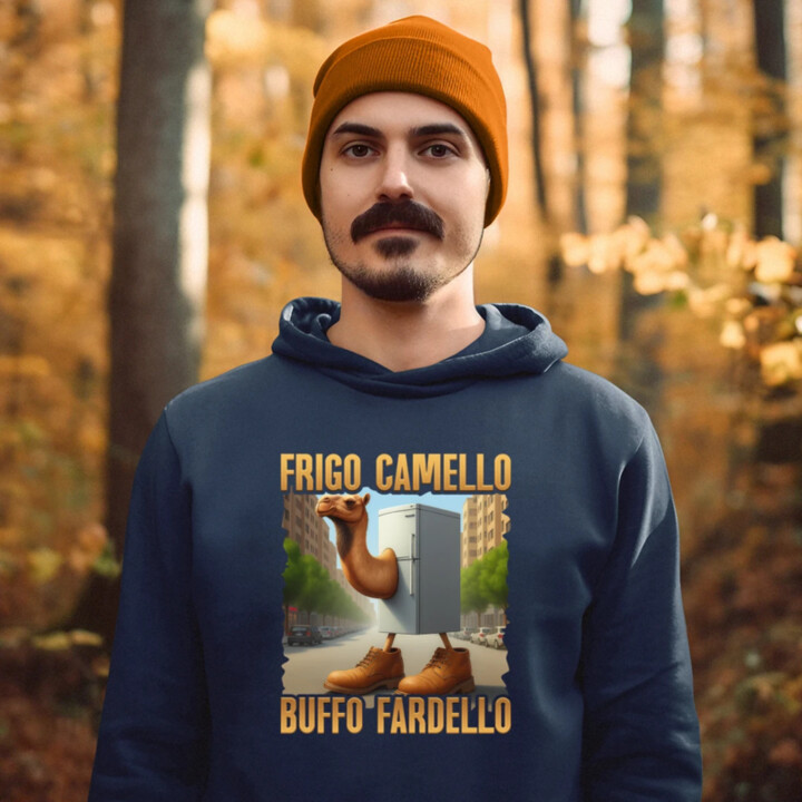 Frigo Camello Buffo Fardello - Italian Brainrot - velbloud lednička - pánská mikina s potiskem