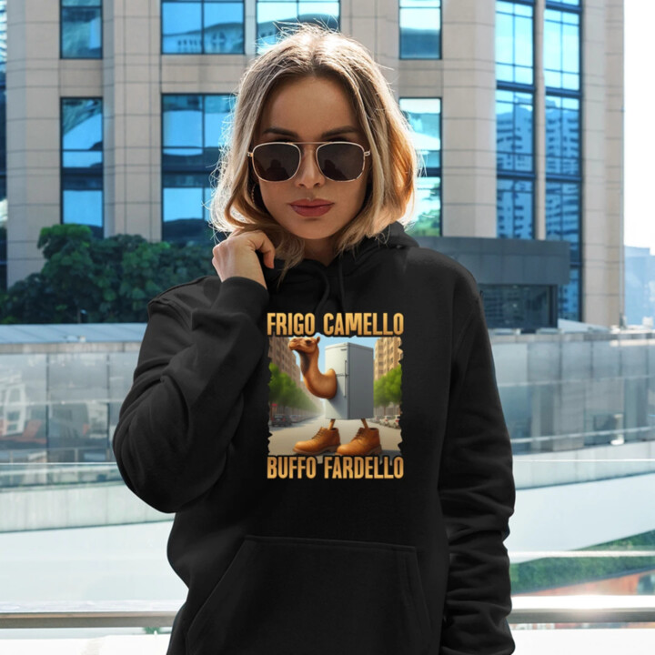 Frigo Camello Buffo Fardello - Italian Brainrot - velbloud lednička - dámská mikina s potiskem