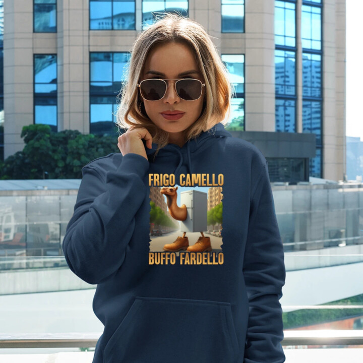 Frigo Camello Buffo Fardello - Italian Brainrot - velbloud lednička - dámská mikina s potiskem