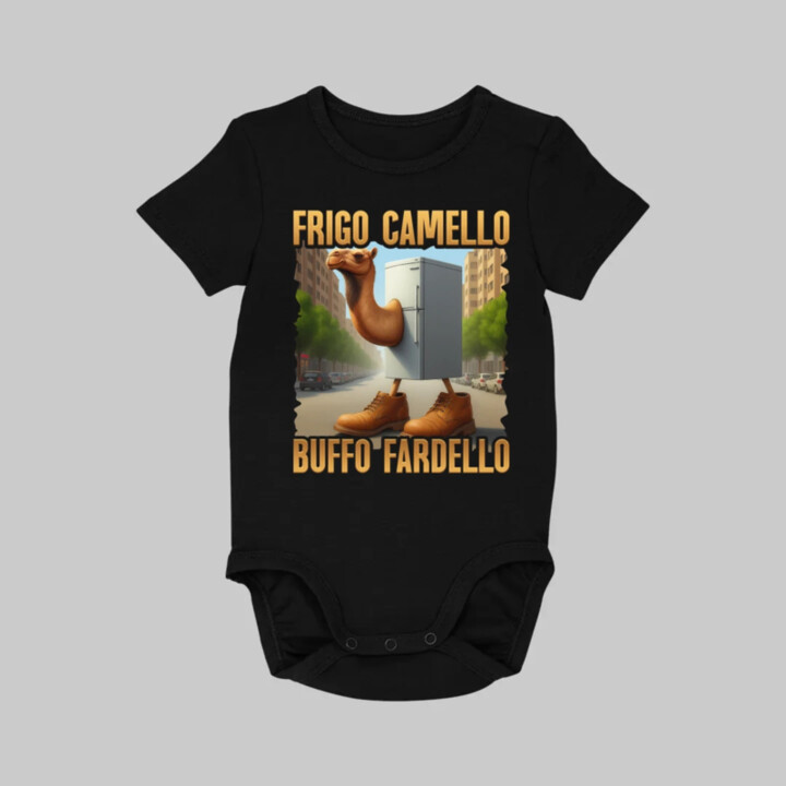 Frigo Camello Buffo Fardello - Italian Brainrot - velbloud lednička - dětské body s potiskem