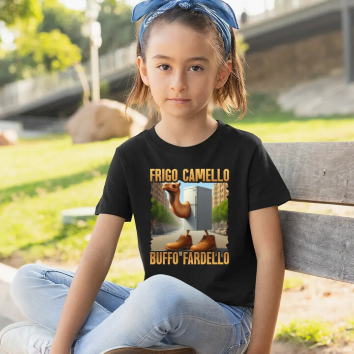 Frigo Camello Buffo Fardello - Italian Brainrot - velbloud lednička - dětské tričko s potiskem
