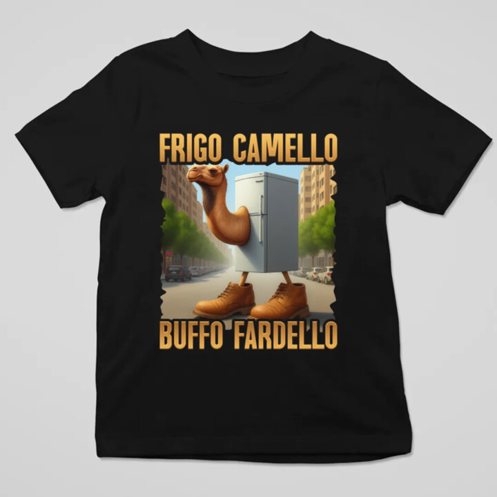 Frigo Camello Buffo Fardello - Italian Brainrot - velbloud lednička - dětské tričko s potiskem