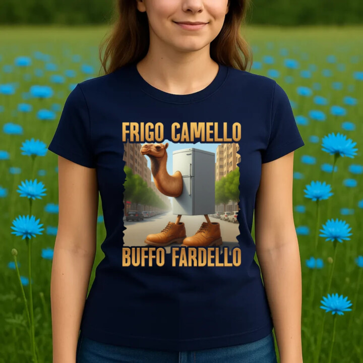 Frigo Camello Buffo Fardello - Italian Brainrot - velbloud lednička  - dámské tričko s potiskem