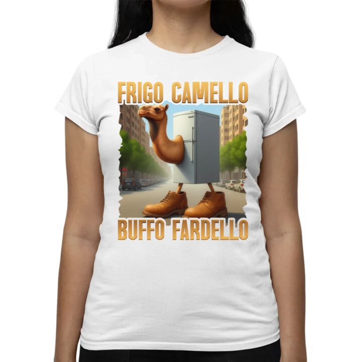 Frigo Camello Buffo Fardello - Italian Brainrot - velbloud lednička  - dámské tričko s potiskem