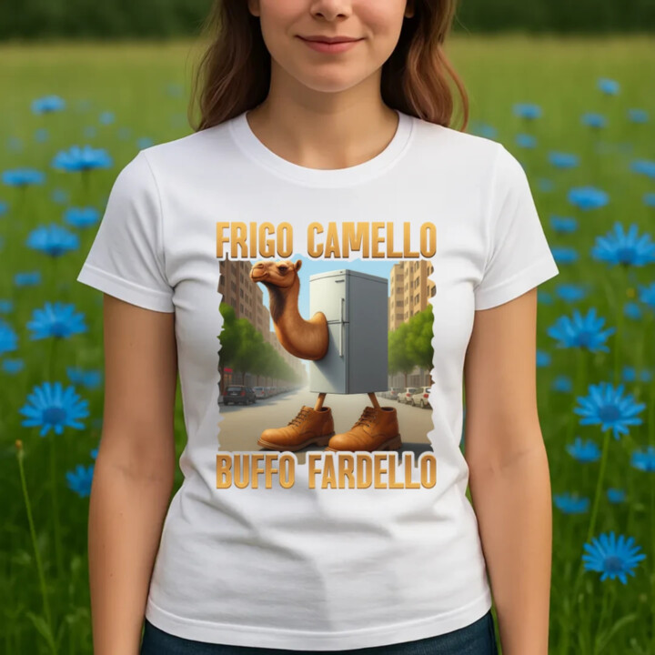 Frigo Camello Buffo Fardello - Italian Brainrot - velbloud lednička  - dámské tričko s potiskem