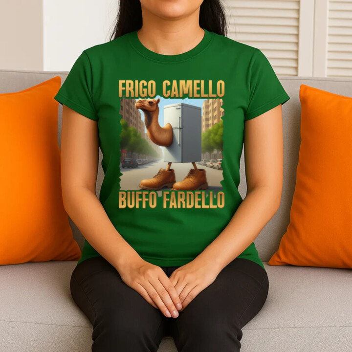 Frigo Camello Buffo Fardello - Italian Brainrot - velbloud lednička  - dámské tričko s potiskem