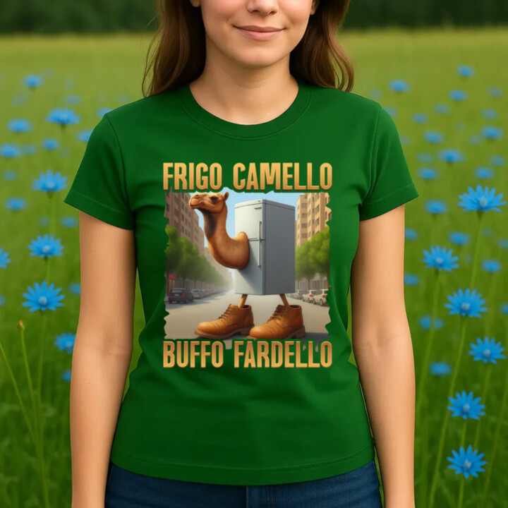 Frigo Camello Buffo Fardello - Italian Brainrot - velbloud lednička  - dámské tričko s potiskem