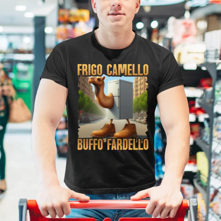Frigo Camello Buffo Fardello - Italian Brainrot - velbloud lednička - pánské tričko s potiskem