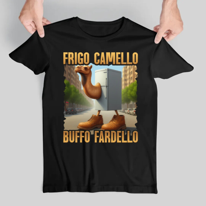 Frigo Camello Buffo Fardello - Italian Brainrot - velbloud lednička - pánské tričko s potiskem