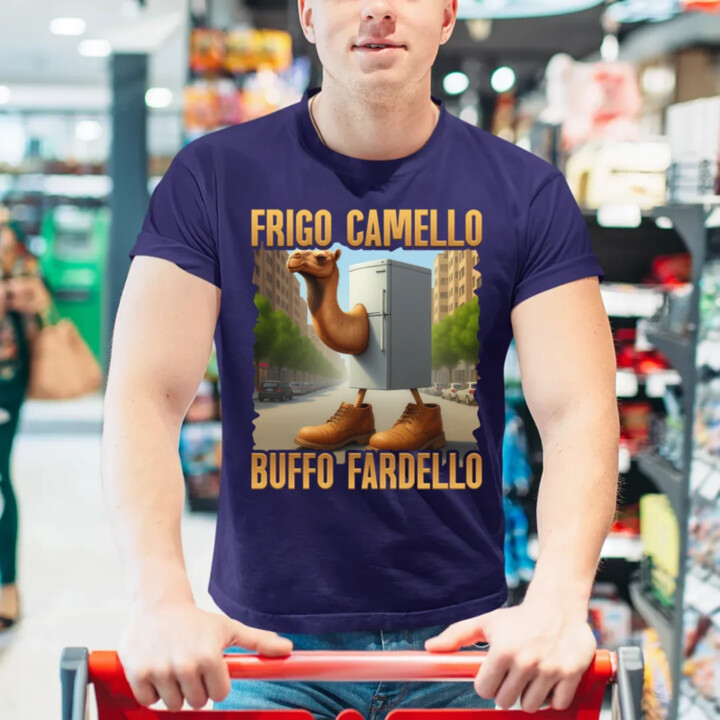 Frigo Camello Buffo Fardello - Italian Brainrot - velbloud lednička - pánské tričko s potiskem