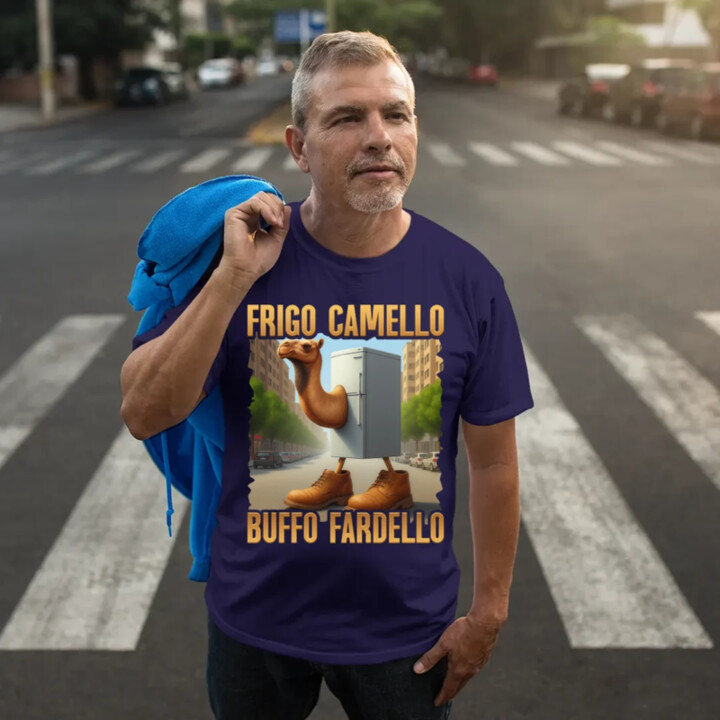 Frigo Camello Buffo Fardello - Italian Brainrot - velbloud lednička - pánské tričko s potiskem