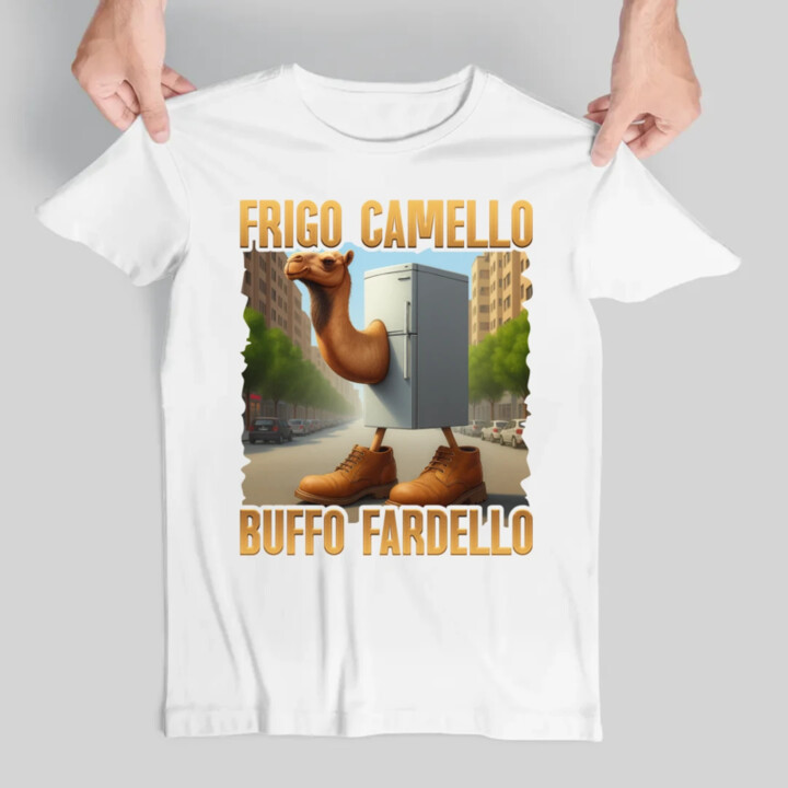 Frigo Camello Buffo Fardello - Italian Brainrot - velbloud lednička - pánské tričko s potiskem