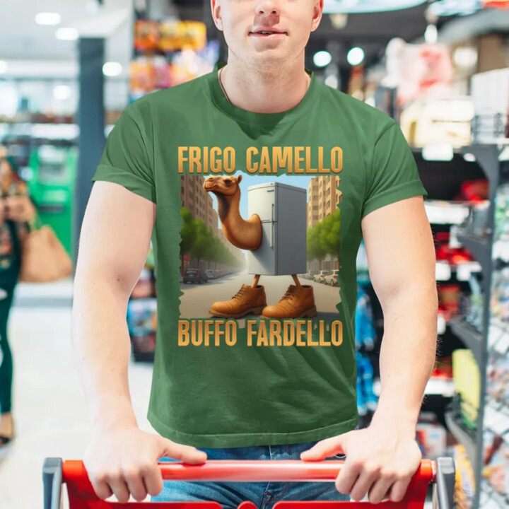 Frigo Camello Buffo Fardello - Italian Brainrot - velbloud lednička - pánské tričko s potiskem