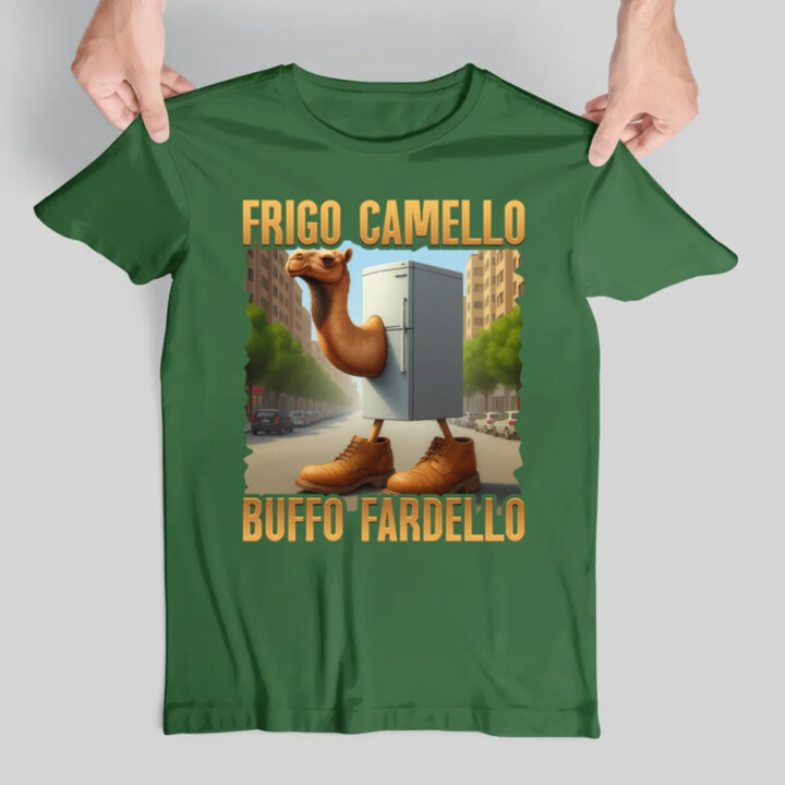 Frigo Camello Buffo Fardello - Italian Brainrot - velbloud lednička - pánské tričko s potiskem