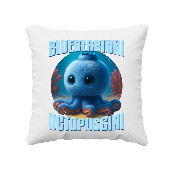 Blueberrinni Octopussini - Italian Brainrot - chobotnice borůvka - polštář s potiskem