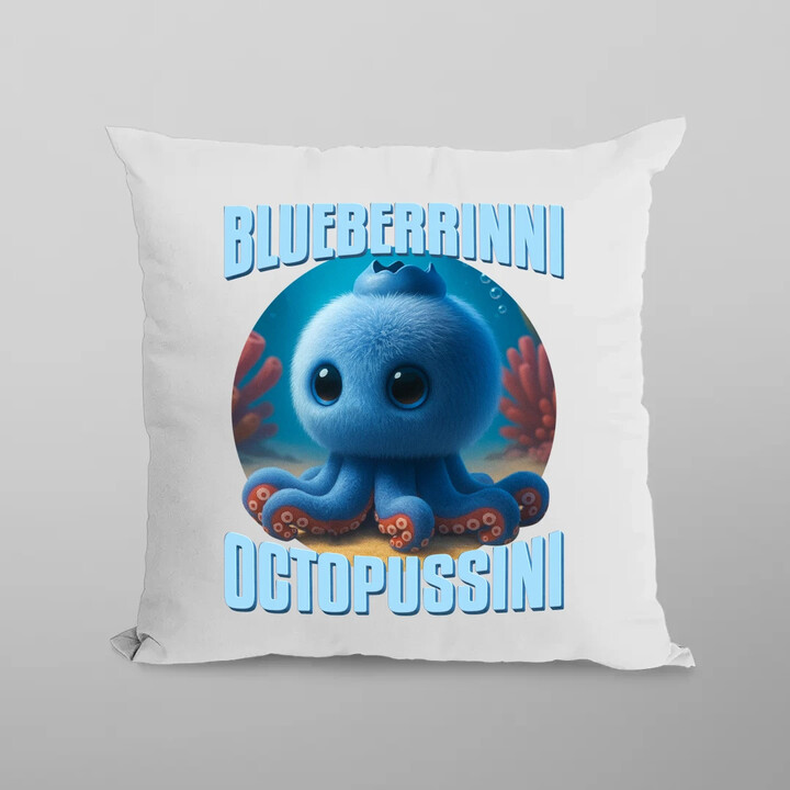 Blueberrinni Octopussini - Italian Brainrot - chobotnice borůvka - polštář s potiskem