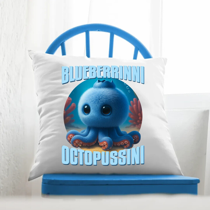 Blueberrinni Octopussini - Italian Brainrot - chobotnice borůvka - polštář s potiskem