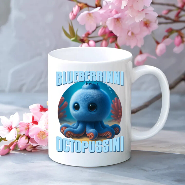 Blueberrinni Octopussini - Italian Brainrot - chobotnice borůvka - hrnek s potiskem