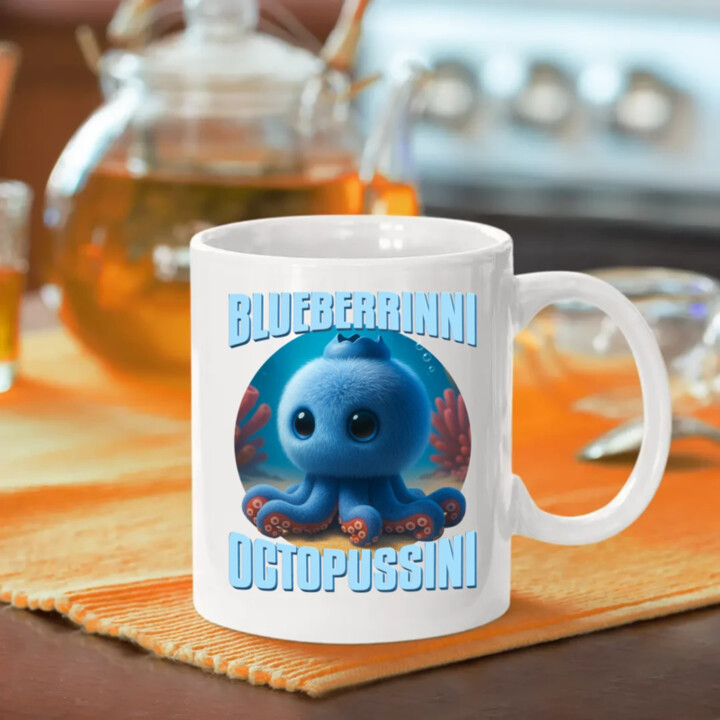 Blueberrinni Octopussini - Italian Brainrot - chobotnice borůvka - hrnek s potiskem