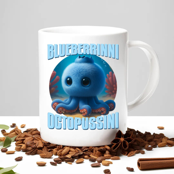 Blueberrinni Octopussini - Italian Brainrot - chobotnice borůvka - hrnek s potiskem