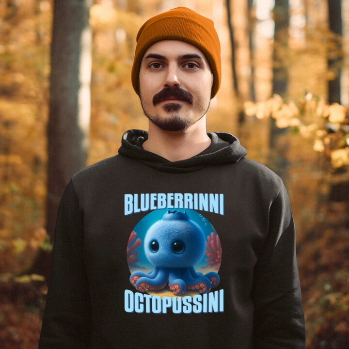 Blueberrinni Octopussini - Italian Brainrot - chobotnice borůvka - pánská mikina s potiskem